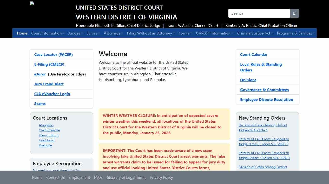 Home - U.S. District Court Western District of Virgina